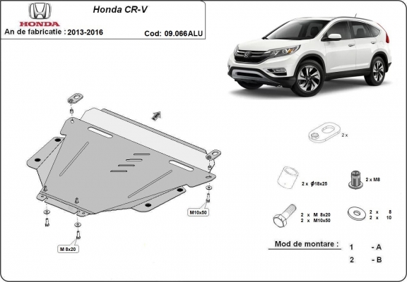 Alumínium motor, sebességváltó, hűtő, első lökhárító védőlemez Honda CR-V