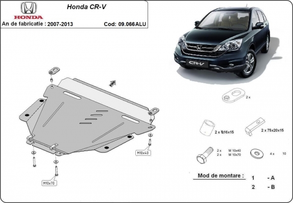 Alumínium motor, sebességváltó, hűtő, első lökhárító védőlemez Honda CR-V