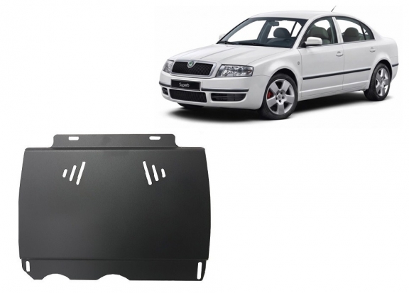 Acél kapcsolószekrény védőlemez Skoda Superb - Kézi váltós