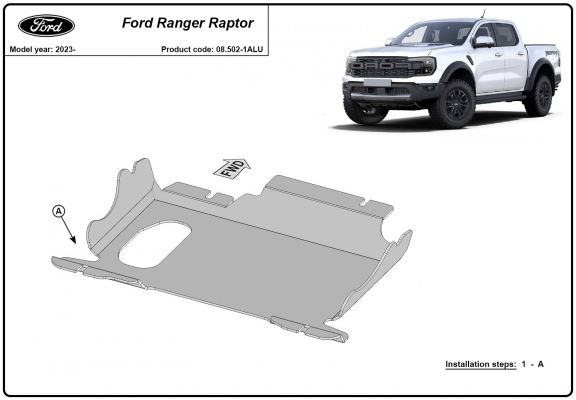 Alumínium Motorvédőlemez Ford Ranger Raptor