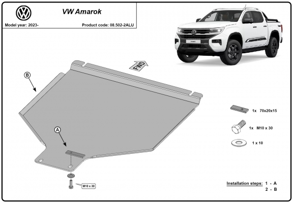 Acél kapcsolószekrény védőlemez Volkswagen Amarok