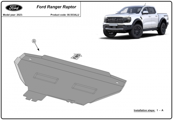 Alumínium hűtő védőlemez Ford Ranger Raptor