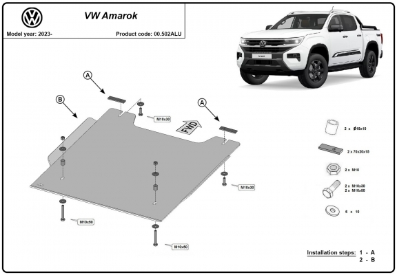 Alumínium osztómű védőlemez Volkswagen Amarok