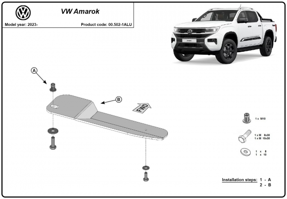 Acél üzemanyag szűrő védőlemez Volkswagen Amarok