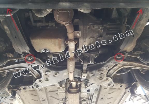 Acél motor, kapcsolószekrény, hütő védőlemez Fiat 500 S