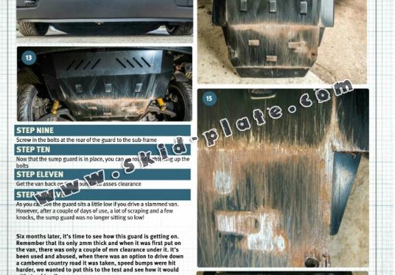 Acél motor, kapcsolószekrény védőlemez Transporter T4 Caravelle