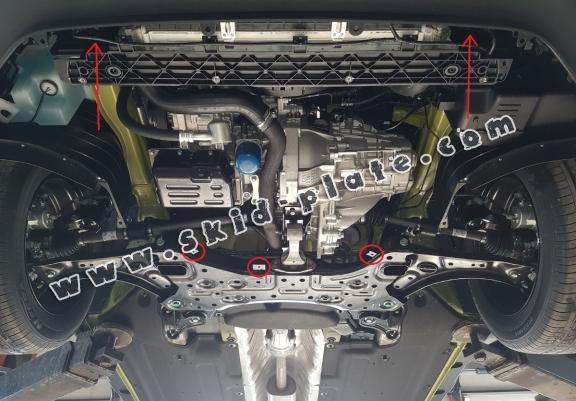 Acél motor, sebbeségváltó, hütő, első lökhárító védőlemez Hyundai Kona