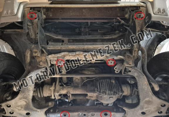 Steel skid plate for the protection of the engine and the radiator for Mitsubishi Pajero 3 (V60, V70)