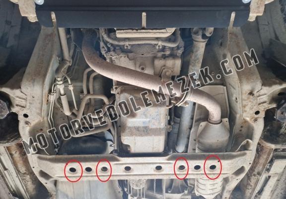 Steel gearbox skid plate for Mitsubishi Pajero 4 (V80, V90)