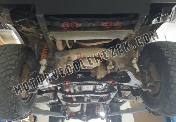 Steel gearbox skid plate for Toyota Land Cruiser J90 - only for 3 doors model