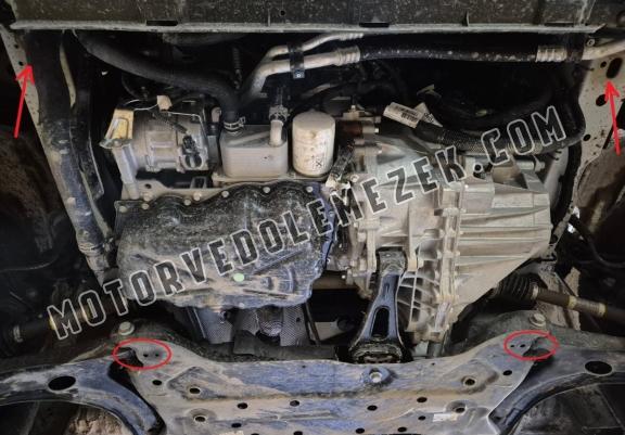 Aluminum skid plate for the protection of the engine and the gearbox for Ford Transit Custom - FWD