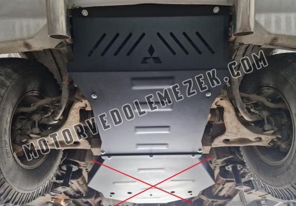 Steel skid plate for the protection of the engine and the radiator for Mitsubishi Pajero 3 (V60, V70) Vers. 2.0