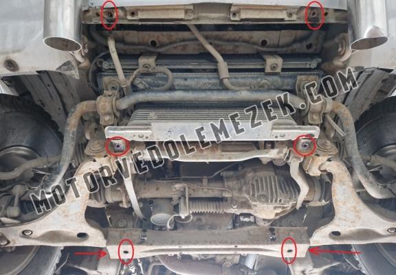 Steel skid plate for the protection of the engine and the radiator for Mitsubishi Pajero 3 (V60, V70) Vers. 2.0