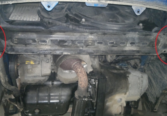 Acél motor, sebességváltó, hűtő, első lökhárító védőlemez Peugeot 307
