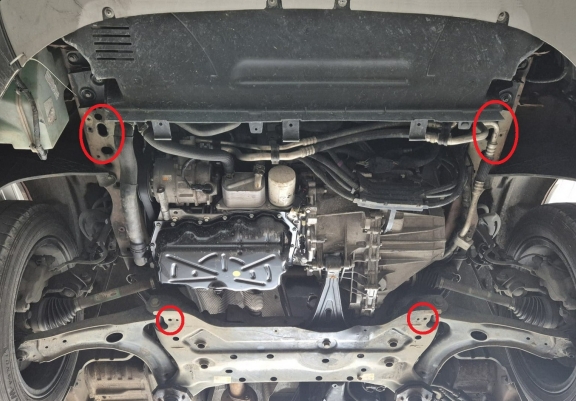 Alumínium motor, kapcsolószekrény, hűtő védőlemez Ford Transit Custom - FWD