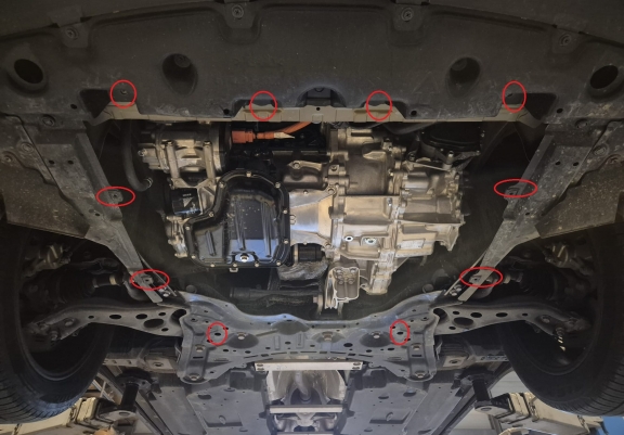 Acél motor, kapcsolószekrény, hütő védőlemez Toyota C-HR