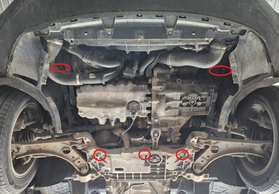 Acél motor, kapcsolószekrény, hűtő védőlemez Vw golf mk5