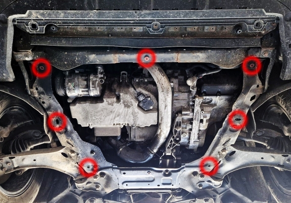 Alumínium motor-, kapcsolószekrény-, hűtő védőlemez Volvo XC60